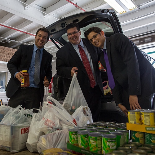Enterprise drops off after a successful food drive!