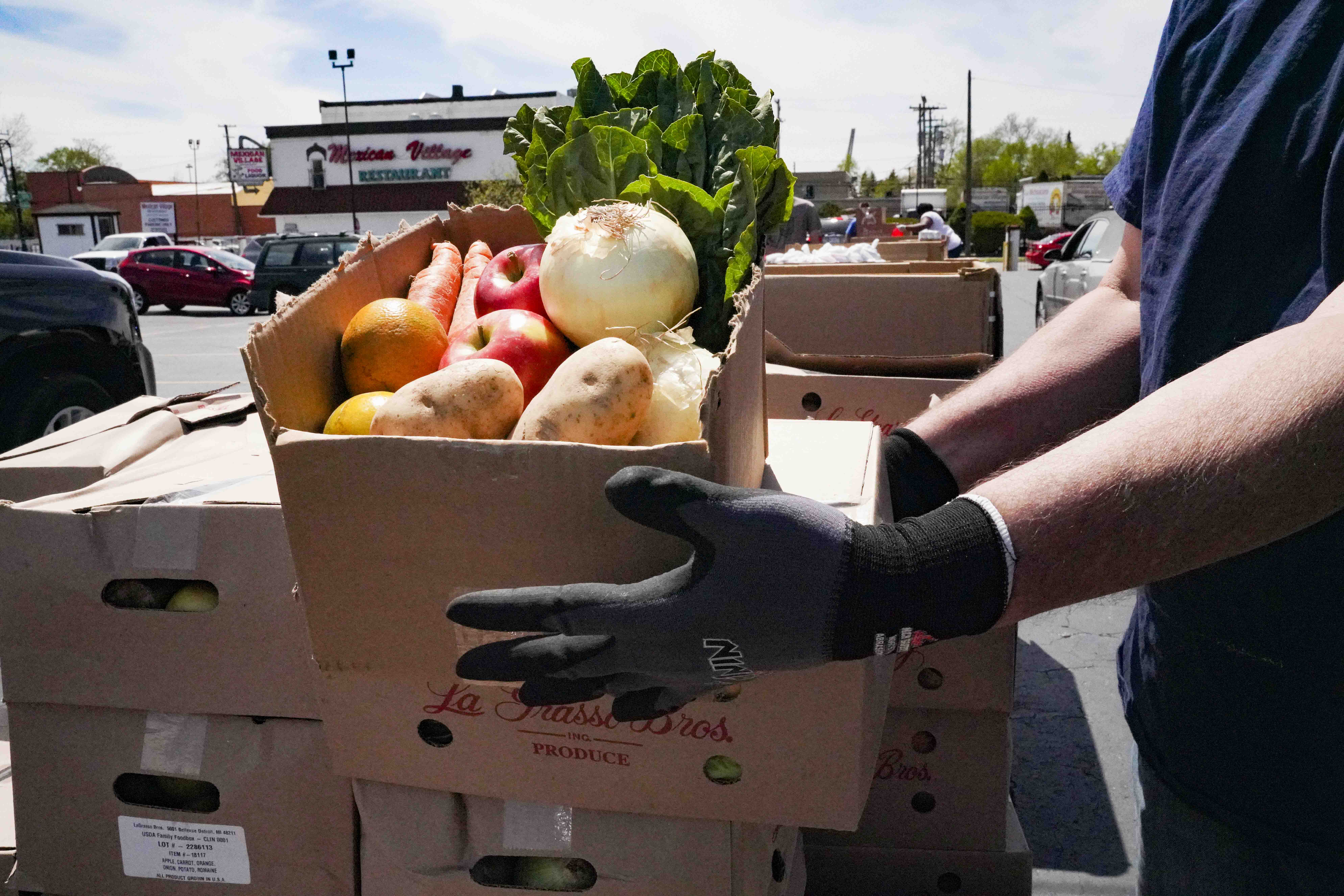 Photos captured at Gleaners drive-up food distribution sites, specifically of fresh produce and the CFAP produce boxes we are receiving. During COVID-19 pandemic and our increased food distributions, Gleaners is dedicated to upholding the amount of fresh produce we offer—nearly 30% of our total food distribution.